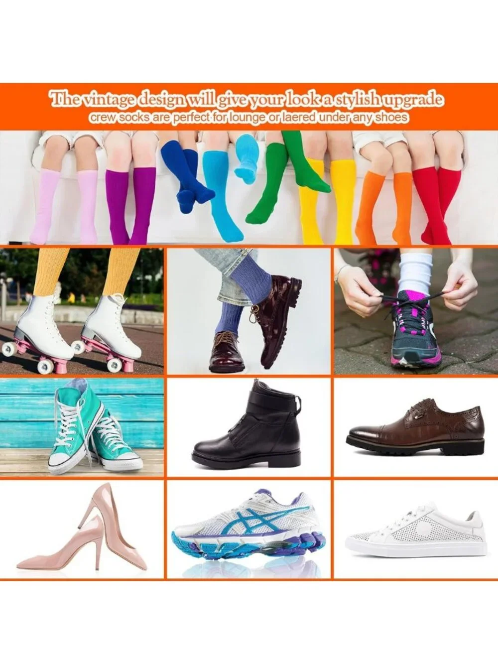 32 Pairs Women's Scrunch Slouch Knee High Socks in 32 Colors - Fashionable